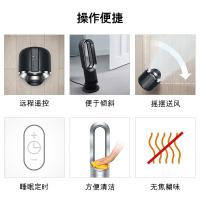 戴森（Dyson） AM09 家用暖风扇取暖器家用电暖器 冷暖两用 无叶设计 银白色