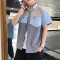 茜靓,CHYLLIRN衬衫男韩版潮流短袖2020夏季宽松七分袖上衣服男士衬衣工装外套男