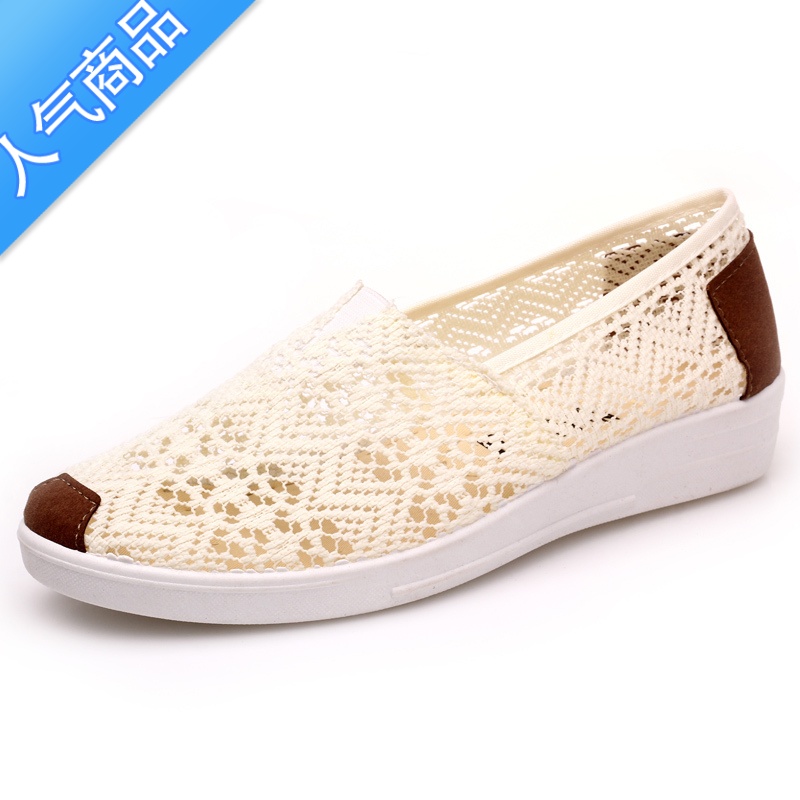 SUNTEK老北京布鞋女鞋夏季新款透气网面凉鞋女款网鞋一脚蹬软底北U一京高清大图