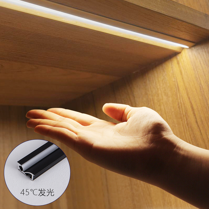 苏宁优购嵌入式超薄led橱柜灯感应衣柜灯暗装线条灯隔板灯手扫酒柜