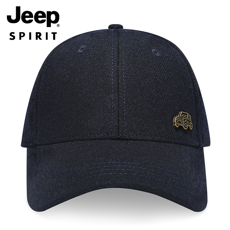 JEEP SPIRIT吉普帽子情侣款棒球帽户外遮阳羊毛帽子秋冬加厚休闲帽鸭舌帽