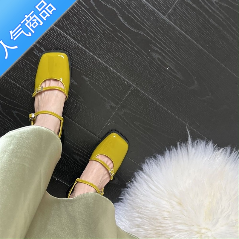 SUNTEK复古玛丽珍包头凉鞋女夏2023年新款设计感小众高跟鞋黑色粗跟鞋子