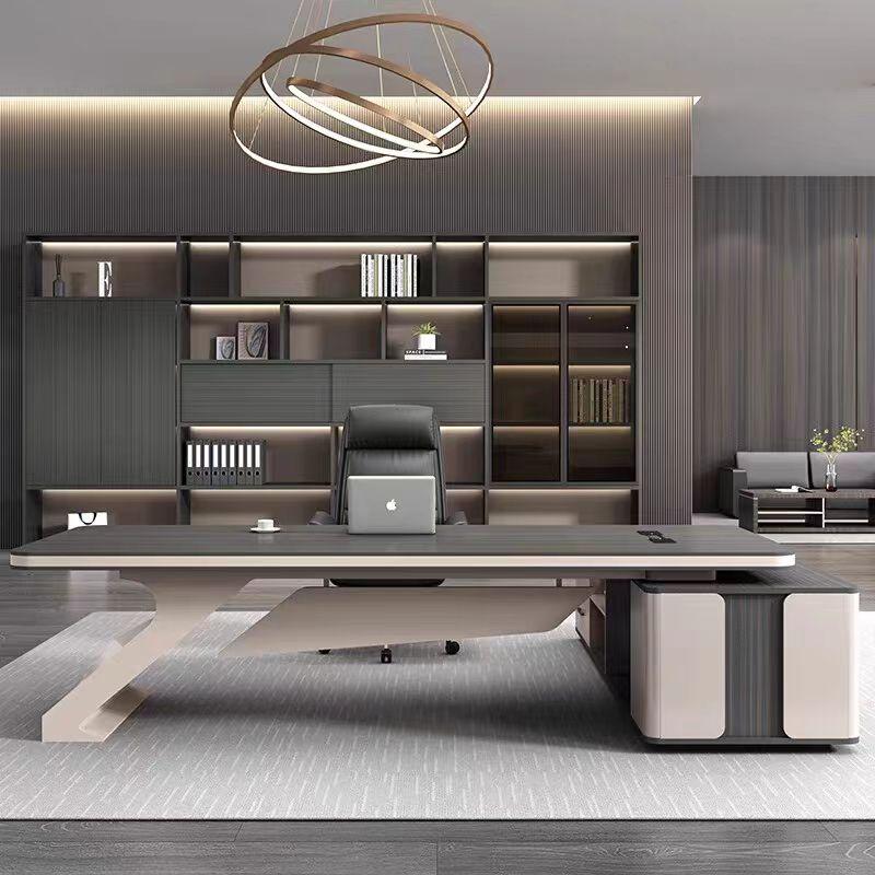 鑫欧驰 简约现代总裁桌董事长桌经理桌办公室桌大班台老板桌办公桌椅组合高清大图