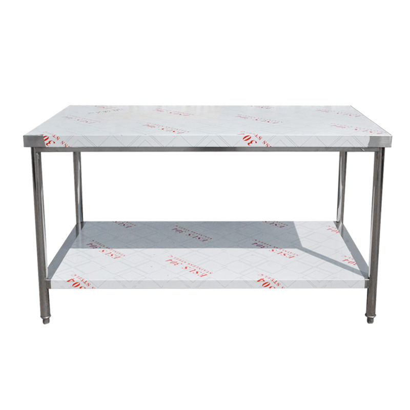 双层工作台 304不锈钢材质,厚度1.0mm 1200*600*800加厚餐厅后厨操作台面案板切菜打荷台高清大图
