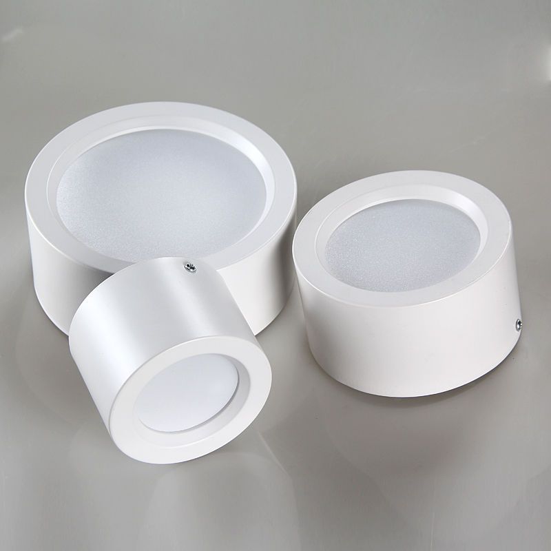 led明装筒灯 免开孔吸顶吊线明装射灯全黑壳白色天花灯吸顶工程款