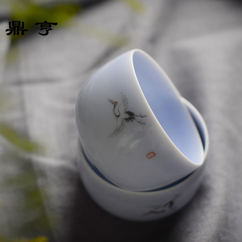 鼎亨景德镇纯手工釉上精品主人杯薄胎品茗杯茶具茶杯