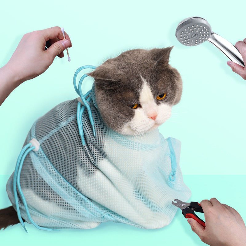 加厚宠物速干毛巾3030cm洗猫袋猫咪洗澡神器猫咪剪指甲防抓防咬袋子