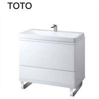 TOTO浴室柜组合LBNW901W 双开门落地式90CM 大容量洗漱化妆镜台
