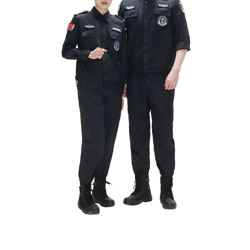 TM009 网格夏装长袖保安服源头工厂 面料款式可定制 S-5XL 套高清大图