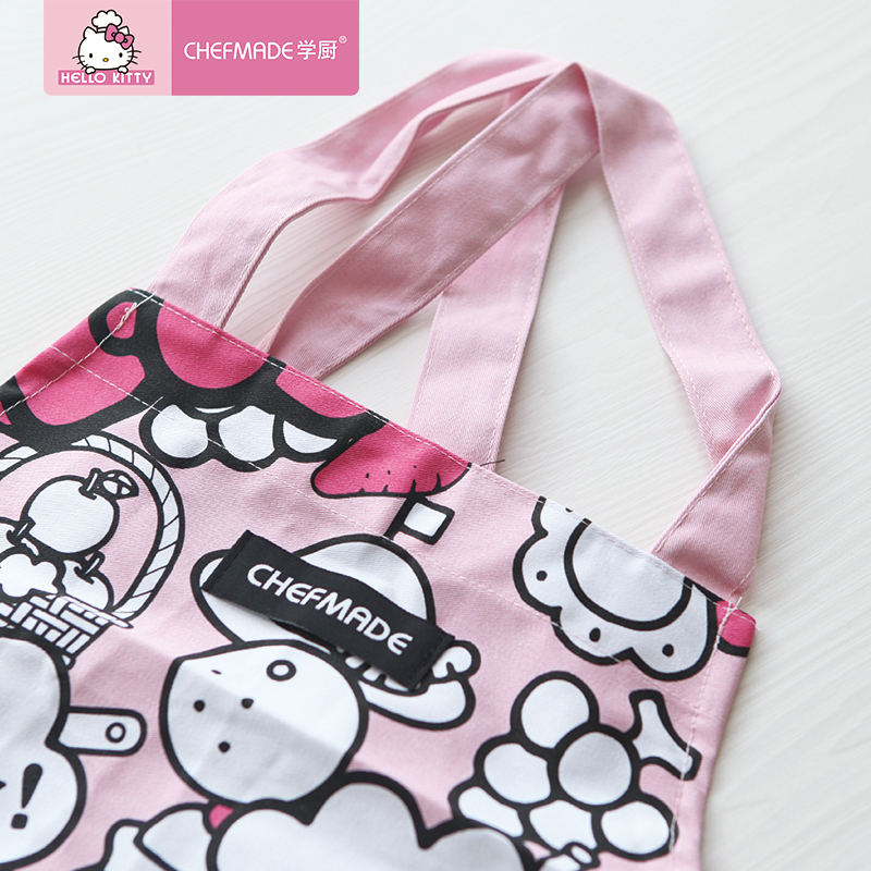 学厨 厨房工具 HELLO KITTY(凯蒂猫)正版授权烘焙迷彩棉围裙家用厨房 KT7037