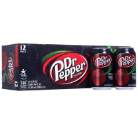 [樱桃味]胡椒博士(DR PEPPER)樱桃味汽水 355mlx12罐/箱 可口可乐 听装可乐 碳酸饮料 美国进口