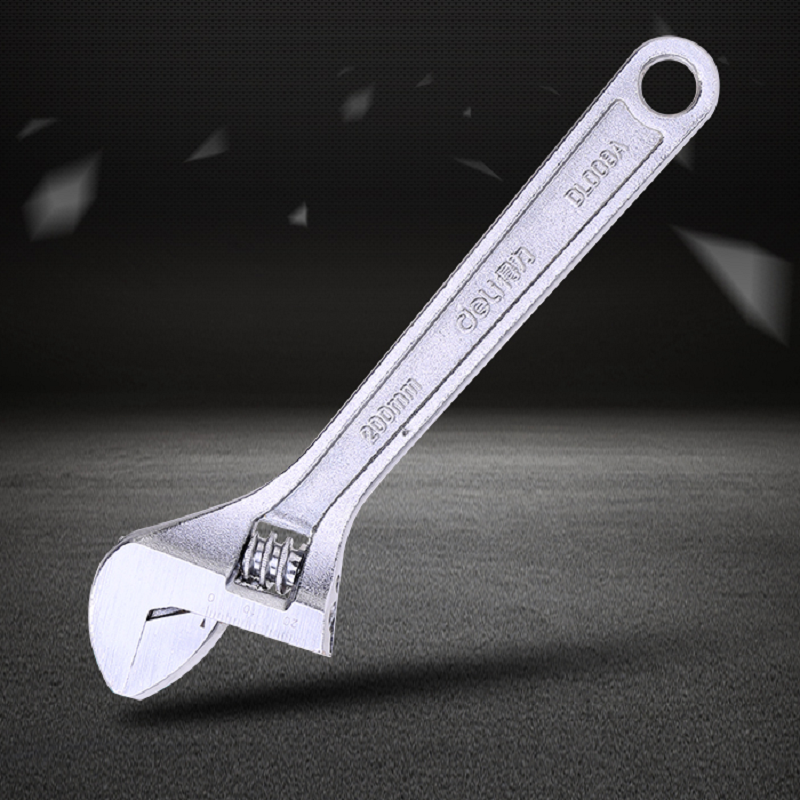 得力(deli)多功能活动扳手 光柄开口活络扳手激光刻度8英寸 DL008A 3个起订