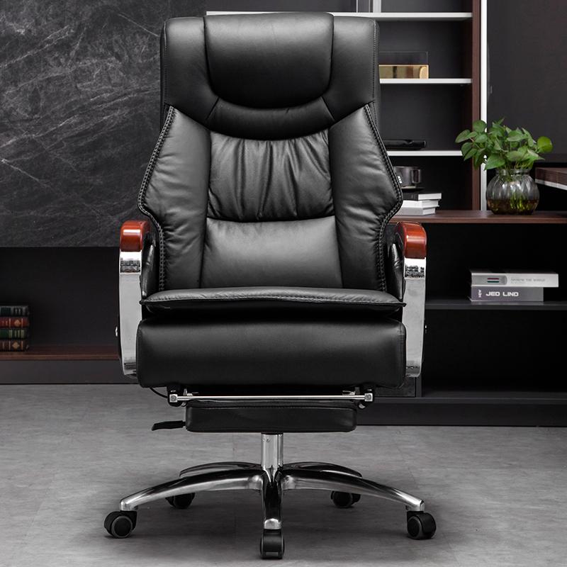 真皮老板椅子商务可躺午睡办公椅按摩大班椅舒适久坐家用电脑桌椅