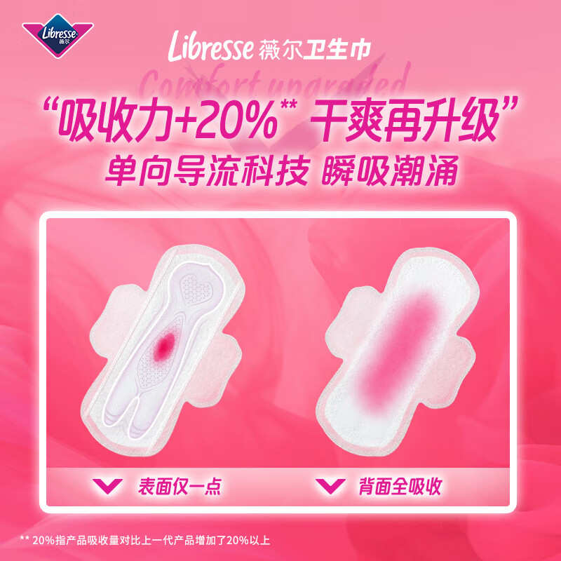 薇尔卫生巾姨妈巾日用卫生巾V感系列285mm*8 超薄透气 柔软亲肤不反渗高清大图