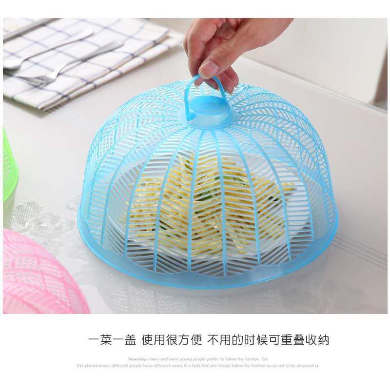 敬平(JING PING)菜罩餐桌饭菜罩防蚊蝇盖手提食物家用小号塑料圆形可重叠收纳马脸 6个随机搭配菜罩饭罩