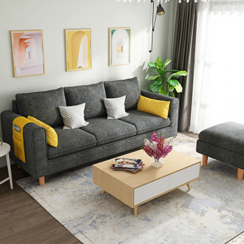 甄沐北欧布艺沙发小户型客厅简约双三人沙发卧室出租房用小沙发经济型
