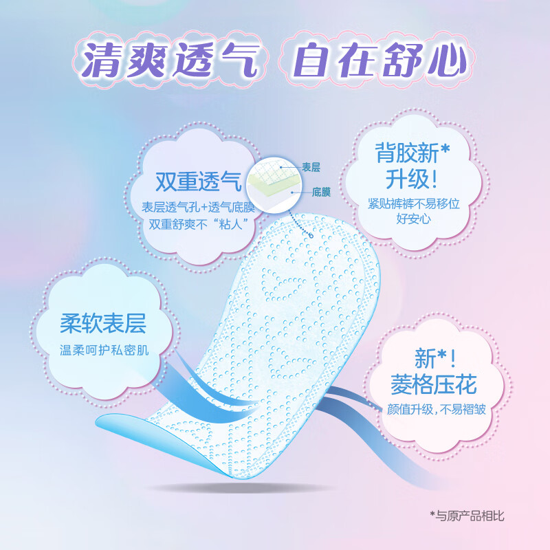 乐而雅清透自在护垫组合*4包140片高清大图