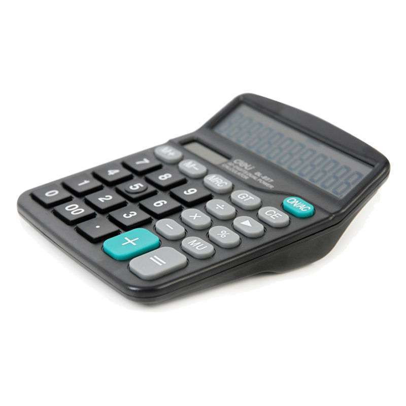 得力 837ES 双电源桌面通用办公计算器 12位大屏幕桌面计算机 5个装(单位:件)