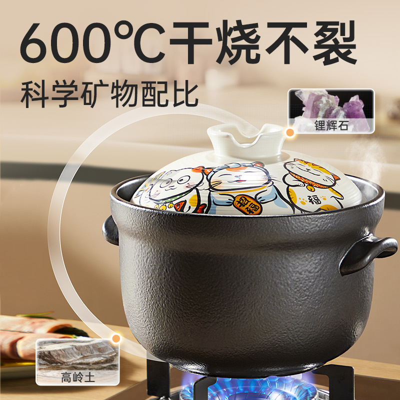 炊大皇砂锅炖锅家用耐高温煲汤煲仔饭陶瓷煲燃气灶专用炖锅TC15FM