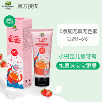 小树苗(little tree)儿童护理牙膏 婴幼儿水果牙膏草莓味70g 无色素无氟 适合1-6岁