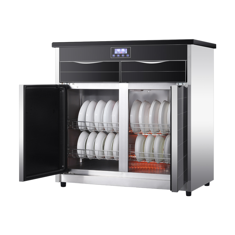 消毒柜 900q2商用立式茶水双门餐馆保洁柜大理石台面调料台消毒碗柜