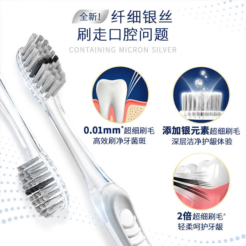 欧乐B(Oral-B) 炭丝深洁细毛护龈金银丝牙刷4支装软毛牙刷成人高清大图