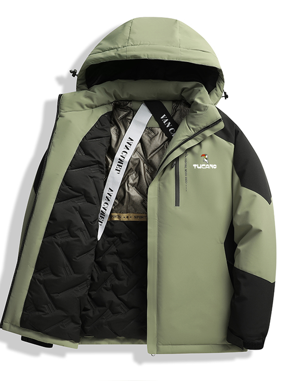 啄木鸟冲锋衣棉服外套男士秋冬季宽松加绒加厚棉衣服保暖夹克棉袄高清大图