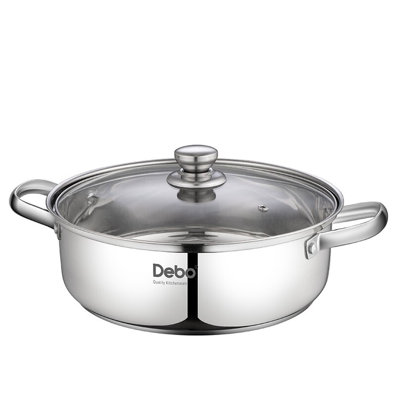 德铂 Debo 怀亚特火锅不锈钢汤锅涮锅燃气电磁炉通用 DEP-DS289 口径30cm高清大图