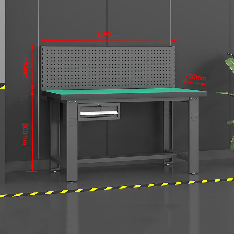 鑫金虎 防静电工作台车间流水线操作台工厂维修检验桌重型钳工台吊一抽+单挂板2.1m高清大图
