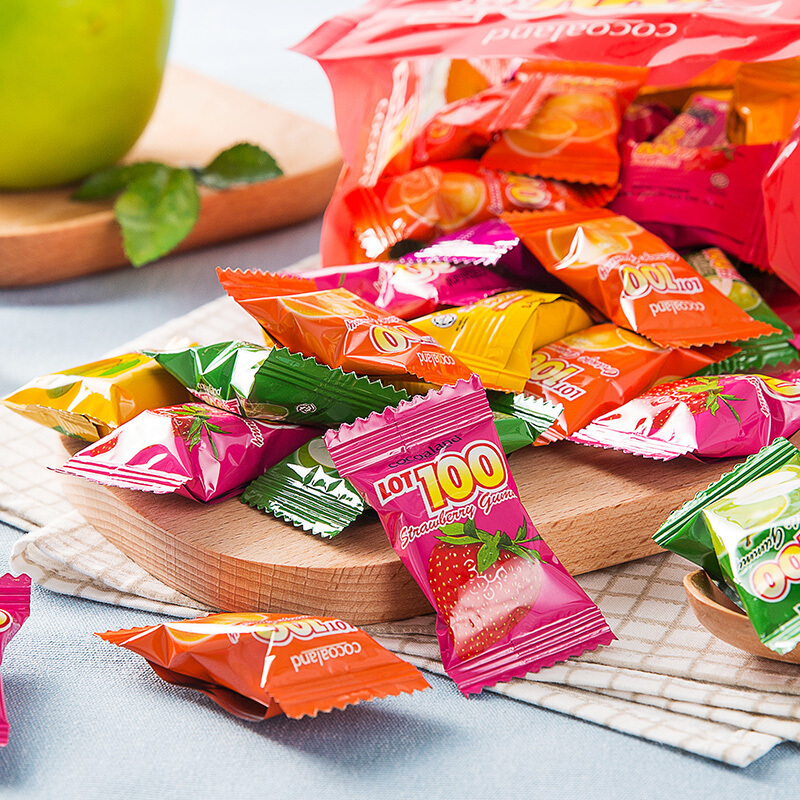 马来西亚进口一百份芒果味150g果汁软糖qq糖橡皮糖儿童零食喜糖果糖