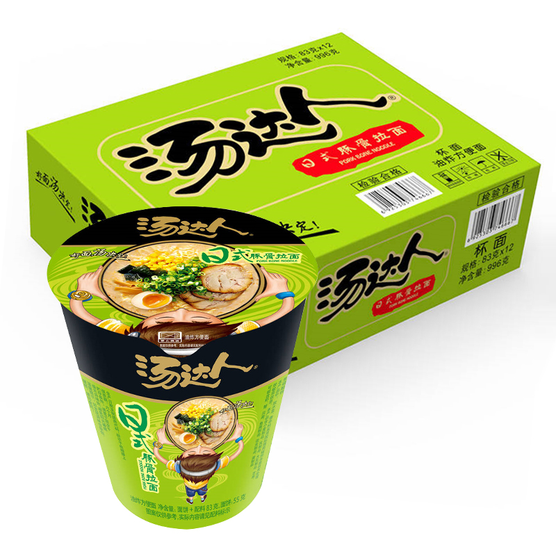 统一 汤达人 日式豚骨拉面 83g*12杯整箱装方便面高清大图