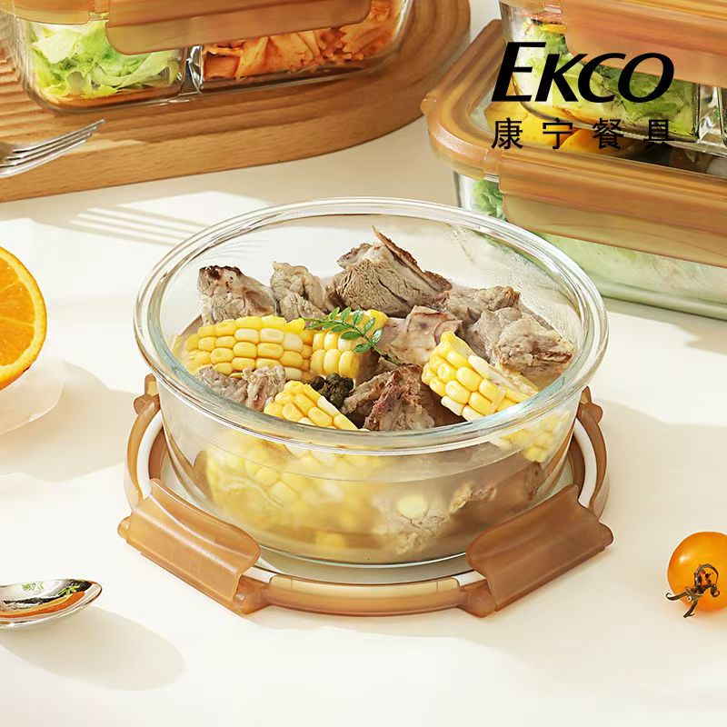 康宁玻璃保鲜盒 微波炉专用饭盒 圆形泡面碗汤粥盒 大汤盒950ml 1个高清大图