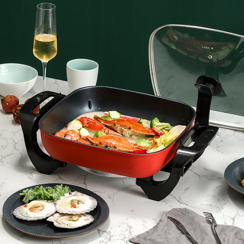 英麦斯厨具(INMINDS)圆边防烫 一锅多用 美奥多功能电方锅YAZT2038DQ!