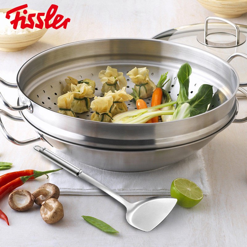 菲仕乐(fissler)中式炒锅 TZ00000780 安雅36厘米不锈钢中式炒锅蒸屉3件组