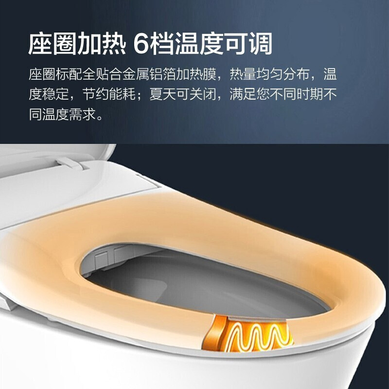 海尔(Haier)卫浴官方旗舰卫玺智能马桶盖超薄遥控式电子坐便盖板圈全自动加热升级款5225U