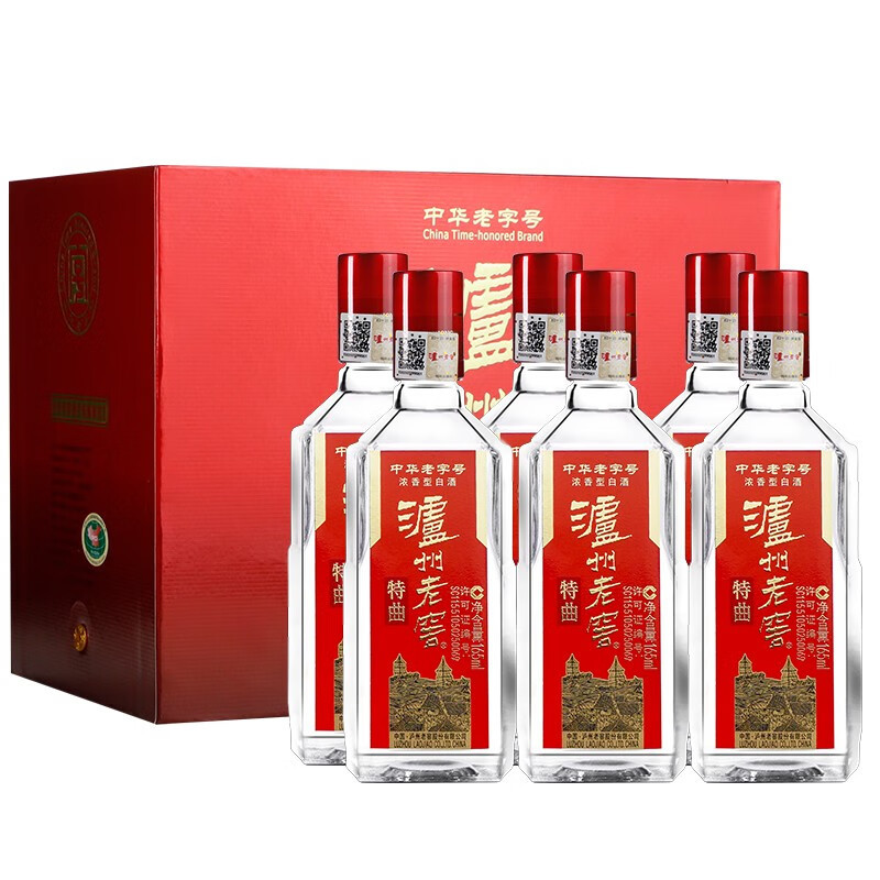 泸州老窖特曲 52度 165ml*6瓶 浓香型白酒 口粮自饮