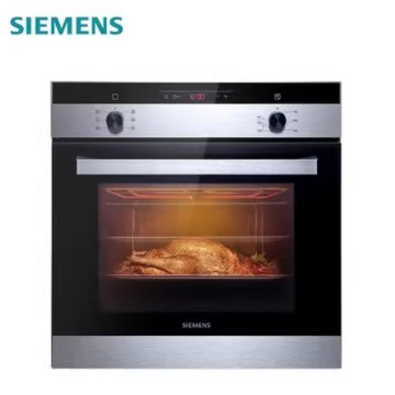 西门子 HB013FBS0W 旋钮式烘焙66L黑色嵌入式电烤箱 不锈钢管加热