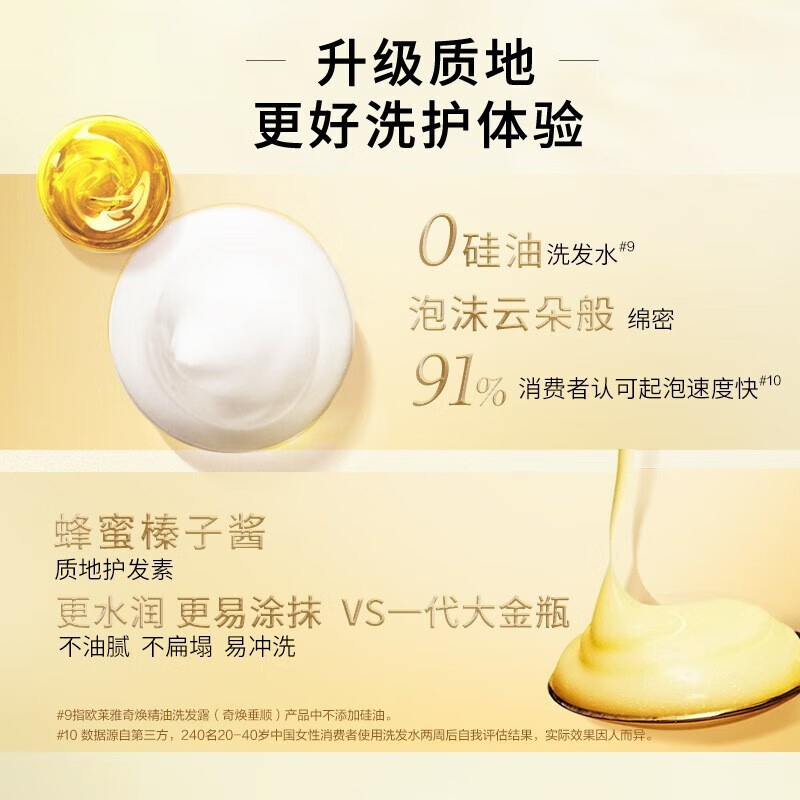 欧莱雅奇焕精油垂顺大金瓶洗护套装(洗发440ml+润发440ml)