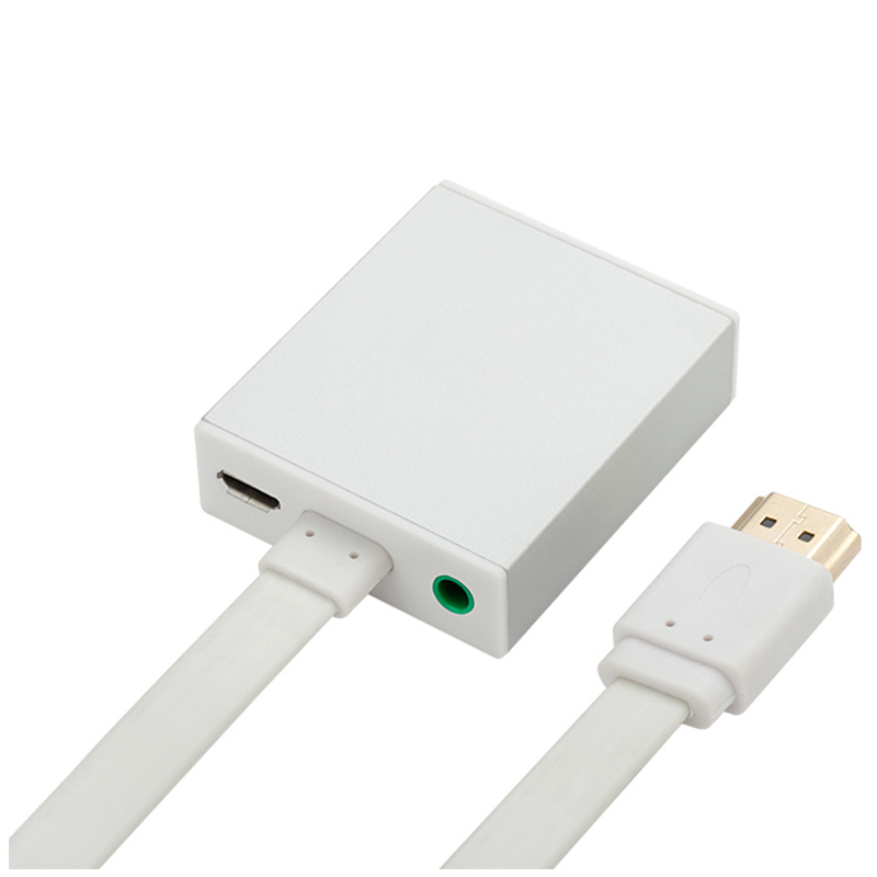 HDMI线转VGA转接器/适配器 高清线转换模拟信号带音频接口