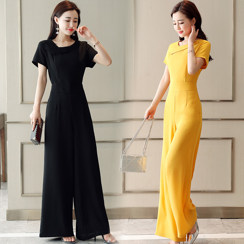 连体裤夏款套装女时尚两件套女士新品韩版时尚气质显瘦阔腿裤裙潮