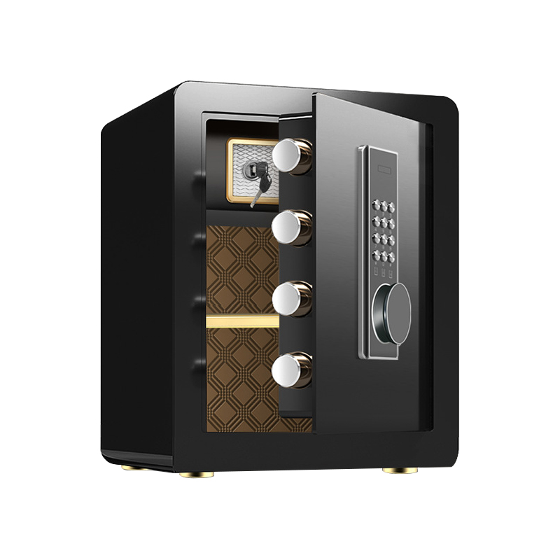 臻远 ZY40618090 小型保险柜密码保险箱全钢防盗保管箱 45cm黑色电子密码款