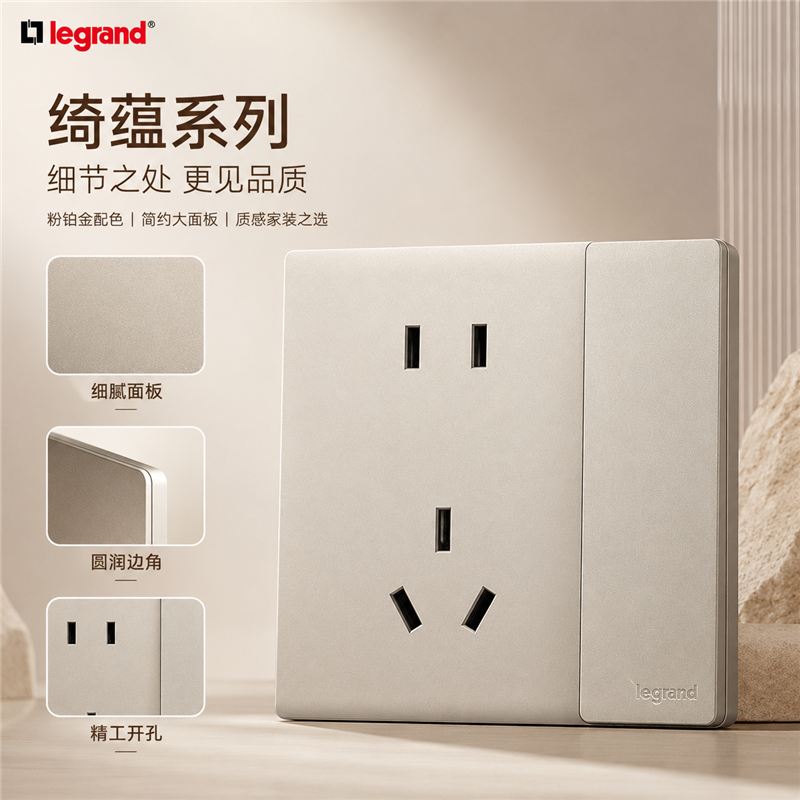 罗格朗/LEGRAND 带开关五孔插座 暗装 F6C/15/10USL-C2 个高清大图