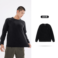 361°运动卫衣男新款加绒套头卫衣常规舒适上衣 XXL 超级黑