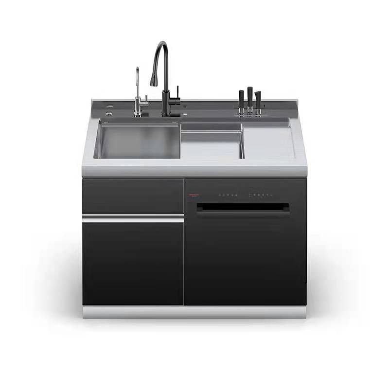 美仕杰集成水槽洗碗机家用厨房消毒柜全自动烘干刷碗机单水槽一体柜
