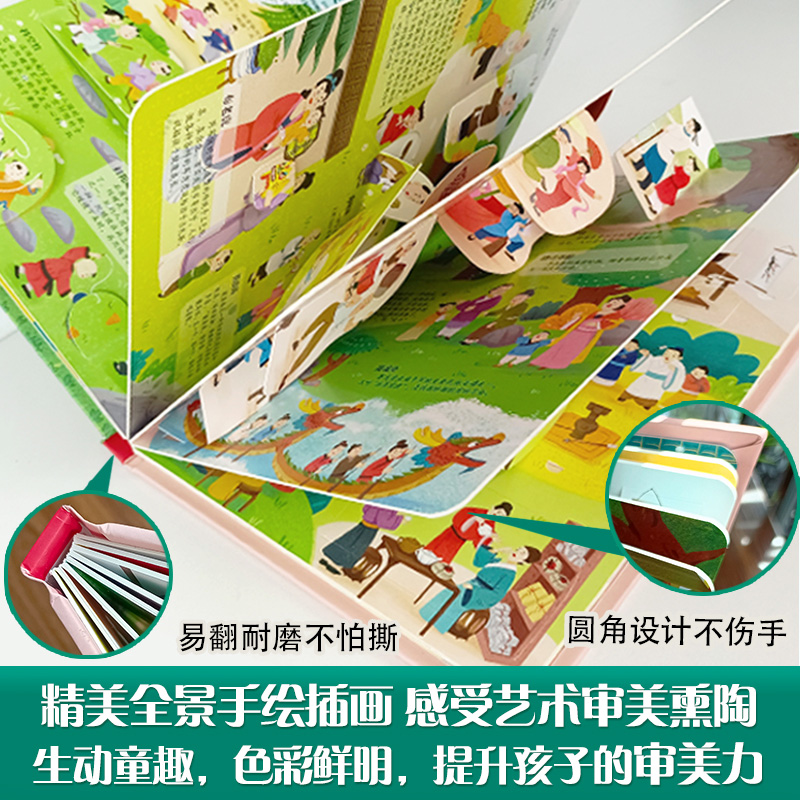 大中国文化翻翻书全4册 [正版]全4册 大中国文化翻翻书山海经我们的姓氏十二生肖大3-4-5-6岁小学一年级孩子幼儿园宝高清大图