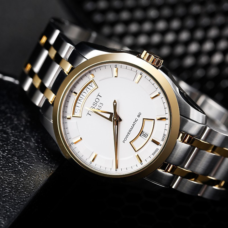 天梭tissot瑞士手表库图系列couturier情侣款生日礼物时尚休闲商务