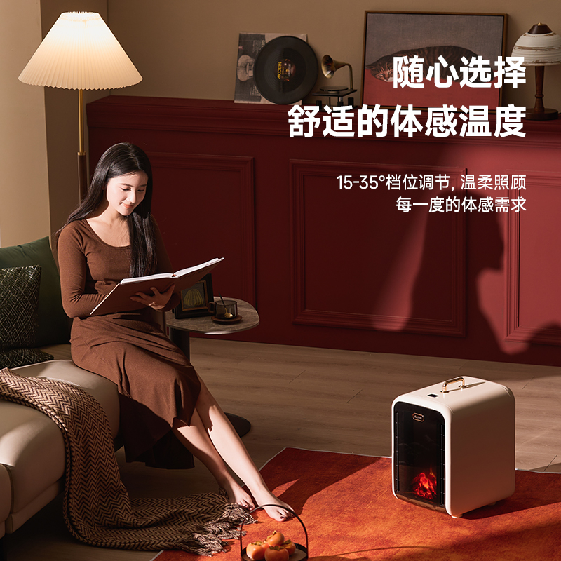 先锋取暖器暖风机家用仿真火焰壁炉热风机石墨烯客厅新款电暖气2265/DNF-TH1R高清大图