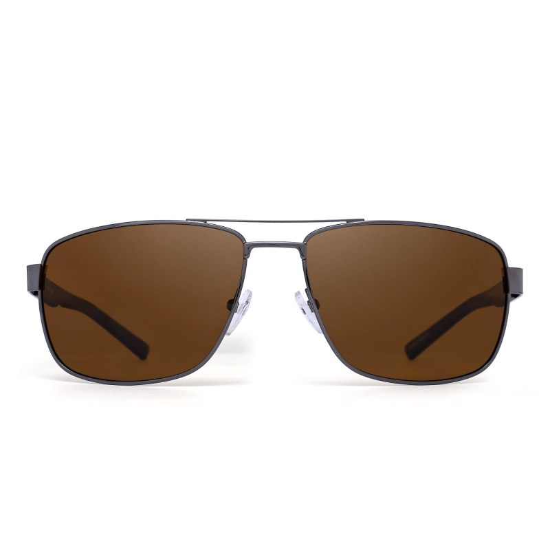 JIM HALO太阳镜偏光男士全框复古飞行员金属框墨镜开车夜视眼镜太阳镜日夜两用BAM0012