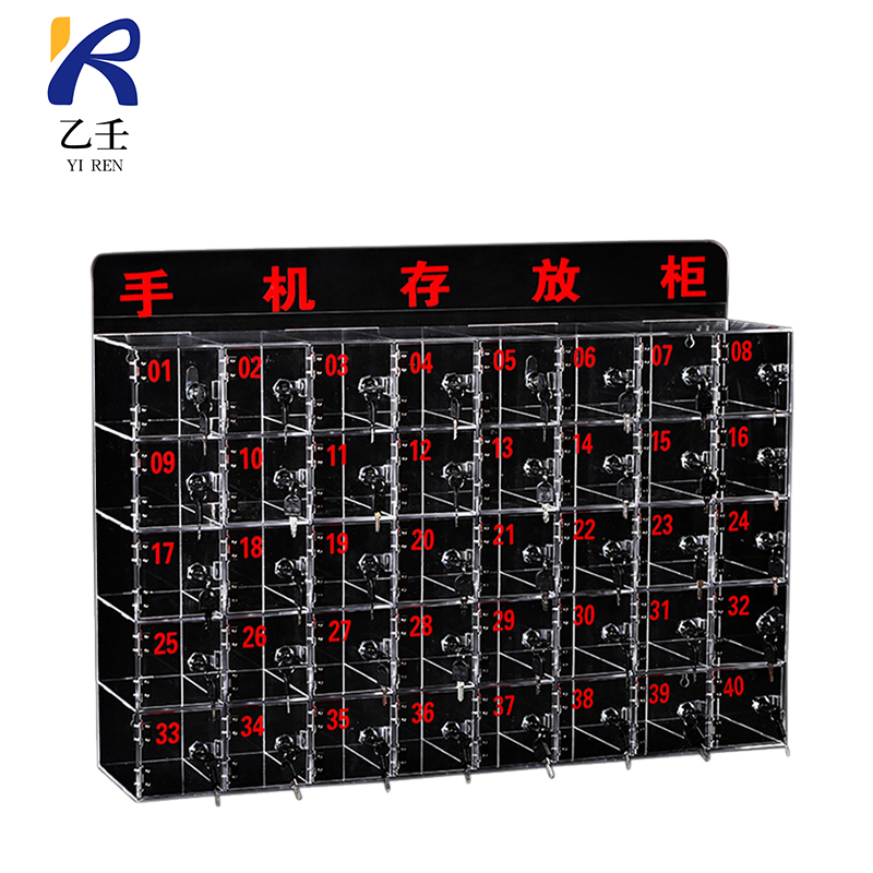 乙壬手机保管箱存放箱手机存放柜带锁透明亚克力盒柜收纳盒工厂40门存放柜高清大图
