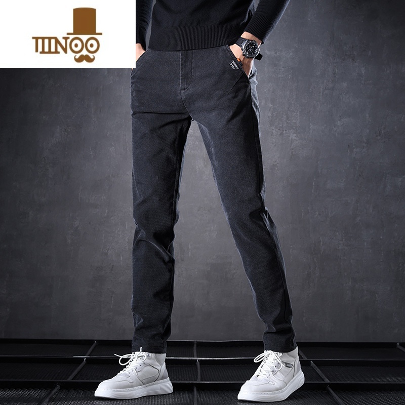 YANXU休闲裤男士夏季薄款宽松直筒运动长裤2023款潮牌黑色西装裤子高清大图